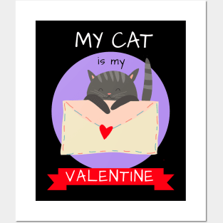 My Cat Is My Valentine Posters and Art